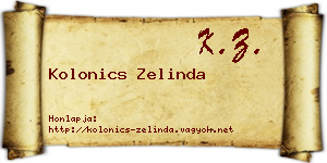 Kolonics Zelinda névjegykártya